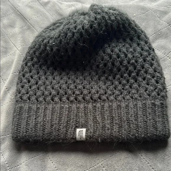 The North Face Black Knit Hat with Textured Patterns - Picture 1 of 5